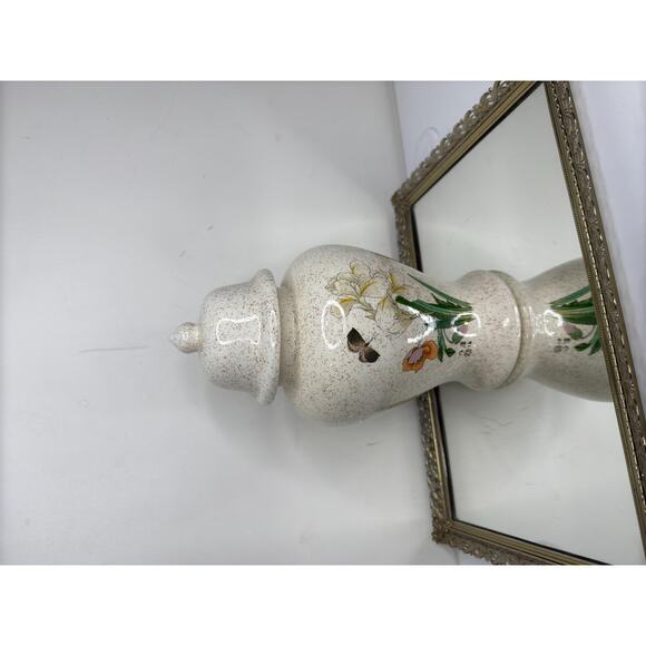 Beautiful Vintage Ginger Jar with Floral Scene depicting Poppy flower, Iris - Picture 10 of 10